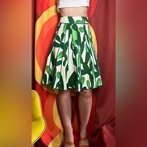 Vintage Green A-Line Skirt